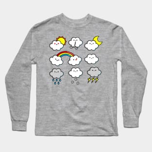 Clouds Emoji Long Sleeve T-Shirt